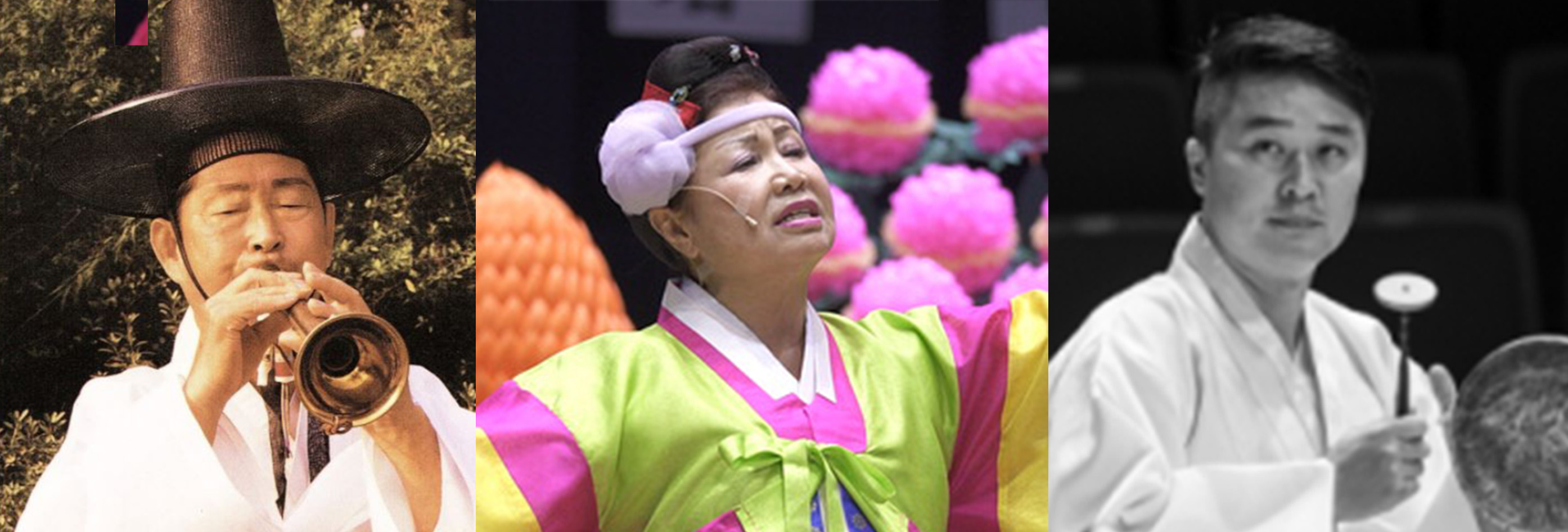 [보도자료 사진] (왼쪽부터) 김석출 명인, 김동연 명인, 정연락 전승교육사.jpg